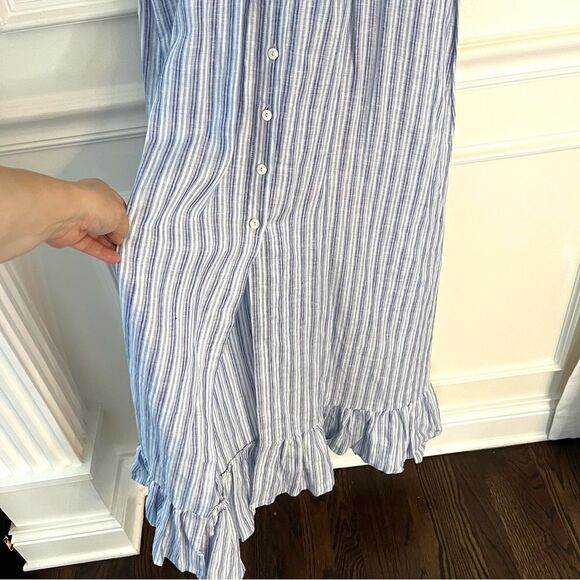 Mille Resort and Travel 100% Linen Button Down Maxi Dress Elbow Sleeves M, NWT - Picture 9 of 11